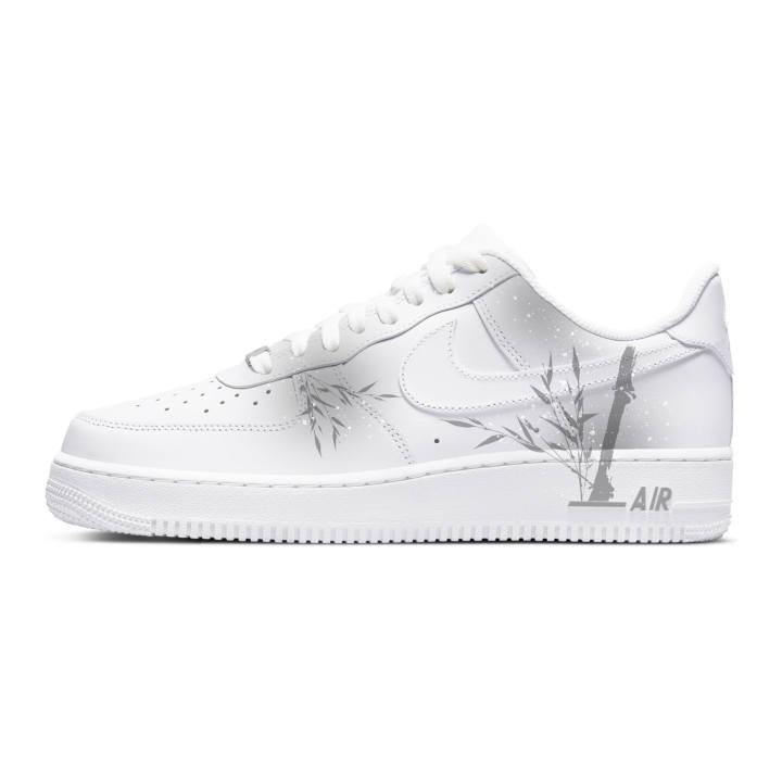 Nike Nike Air Force 1 Bamboo Shadow Grace Cow Leather Abrasion Resistant Low top Skateboard Shoes Men's Gray White