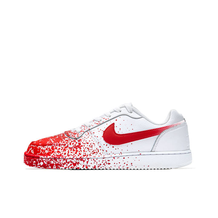 Nike Nike EBERNON Leather Abrasion Resistant Slip Resistant Low top Skateboard Shoes Unisex White Red