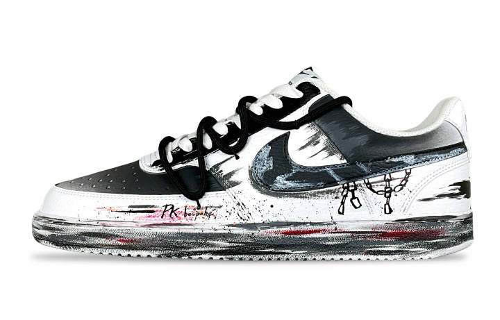 Nike Nike Court Vision 1 Slip Resistant Cushioning Low top Skateboard Shoes Men's White Black