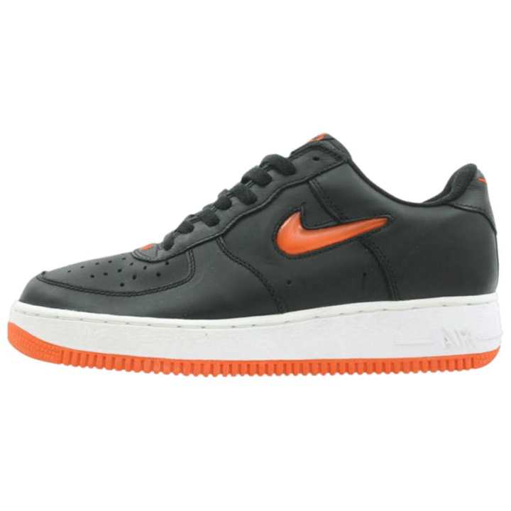 Nike Nike Air Force 1 Slip Resistant Abrasion Resistant Low top Skateboard Shoes Men's Black Orange