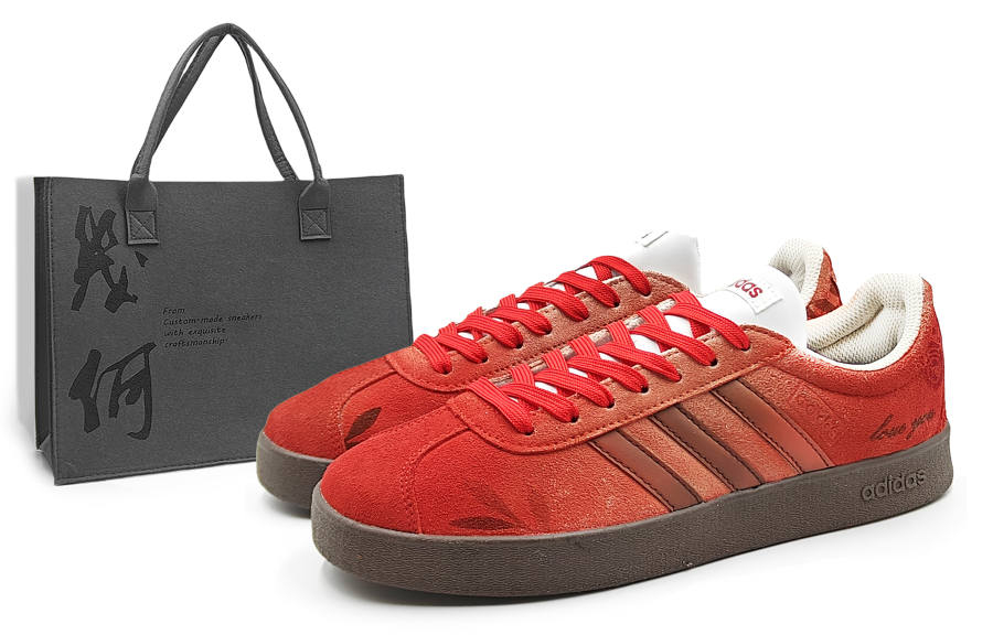 Adidas Neo VL Court 2.0 Slip Resistant Abrasion Resistant Low top Skateboard Shoes Unisex Red