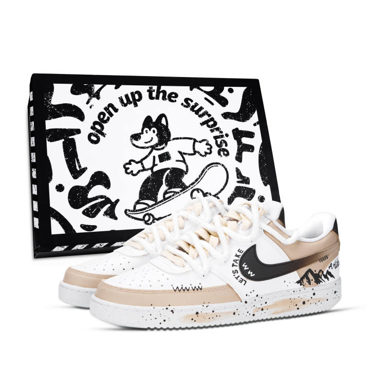 Nike Nike Court Vision 1 Summit Climbing Leather Abrasion Resistant Abrasion Resistant Low top Skateboard Shoes Unisex Khaki