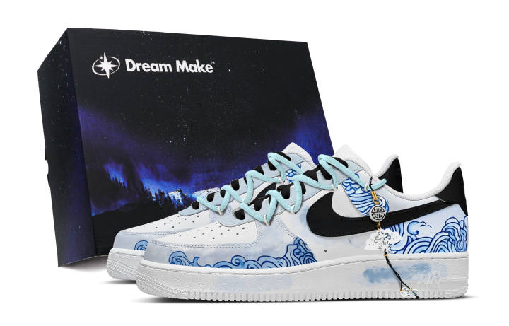 Nike Nike Air Force 1 Abrasion Resistant Low top Skateboard Shoes Men's Blue