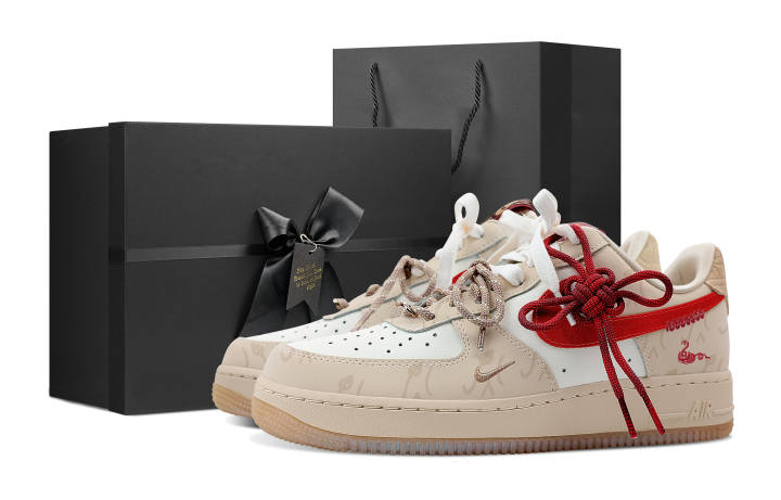 Nike Nike Air Force 1 Slip Resistant Abrasion Resistant Low top Skateboard Shoes Women's Light Brown