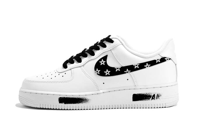 Nike Nike Air Force 1 Slip Resistant Abrasion Resistant Low top Skateboard Shoes Unisex Black White