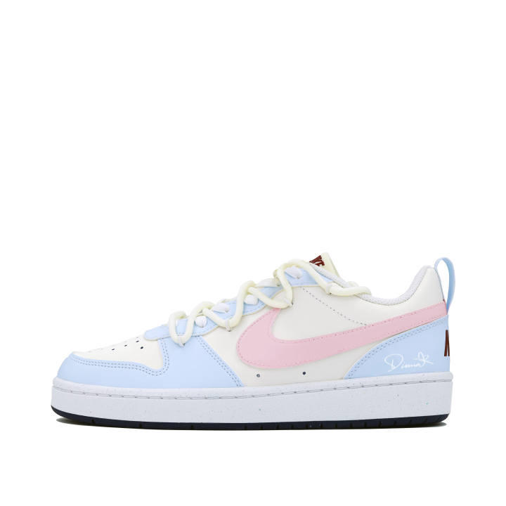 Nike Nike Court Borough Coral Sea Leather Coverage Cushioning Abrasion Resistant Low top Skateboard Shoes GS