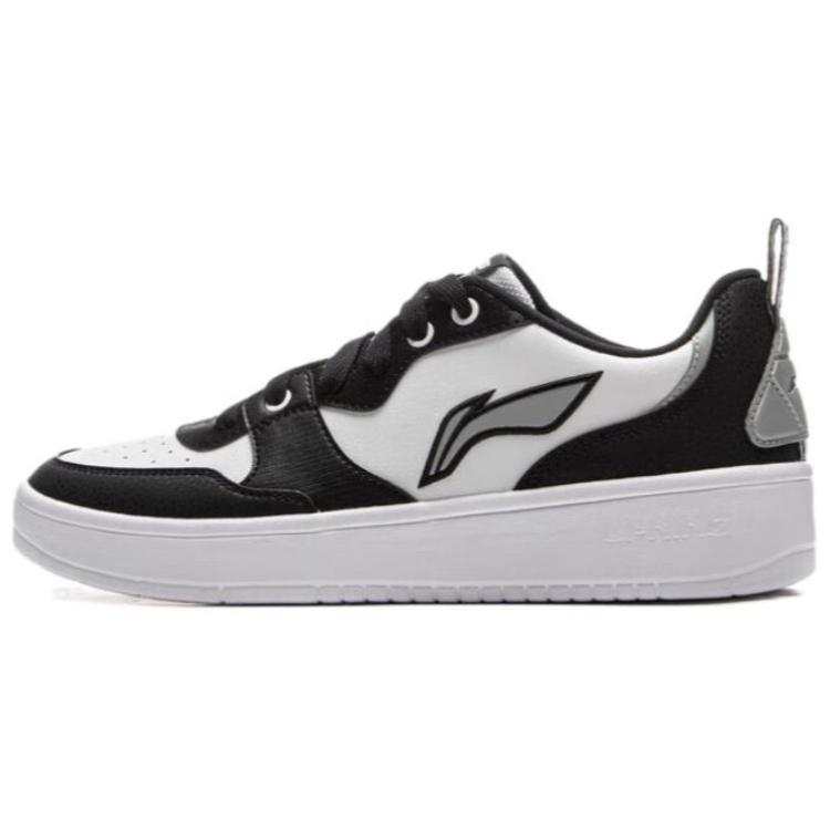 Li-Ning Li Ning Qingchao Slip Resistant Abrasion Resistant Low top Skateboard Shoes Unisex Black White