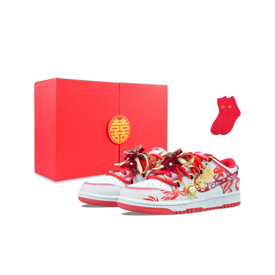Nike Nike Dunk Low Abrasion Resistant Breathable Low top Casual Skate Shoes Unisex Red