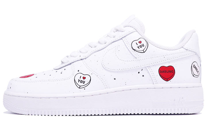 Nike Nike Air Force 1 Low 'Triple White' Low top Skateboard Shoes Women's White Red