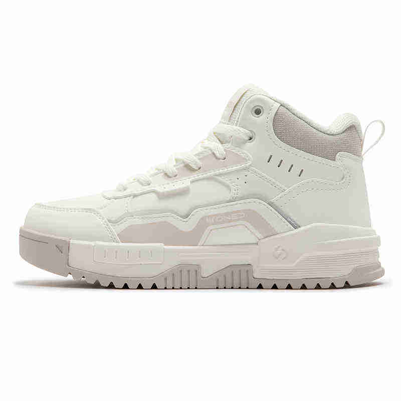 361° Thermal Slip Resistant Thermal Slip Resistant High top Skateboard Shoes Women's White Beige