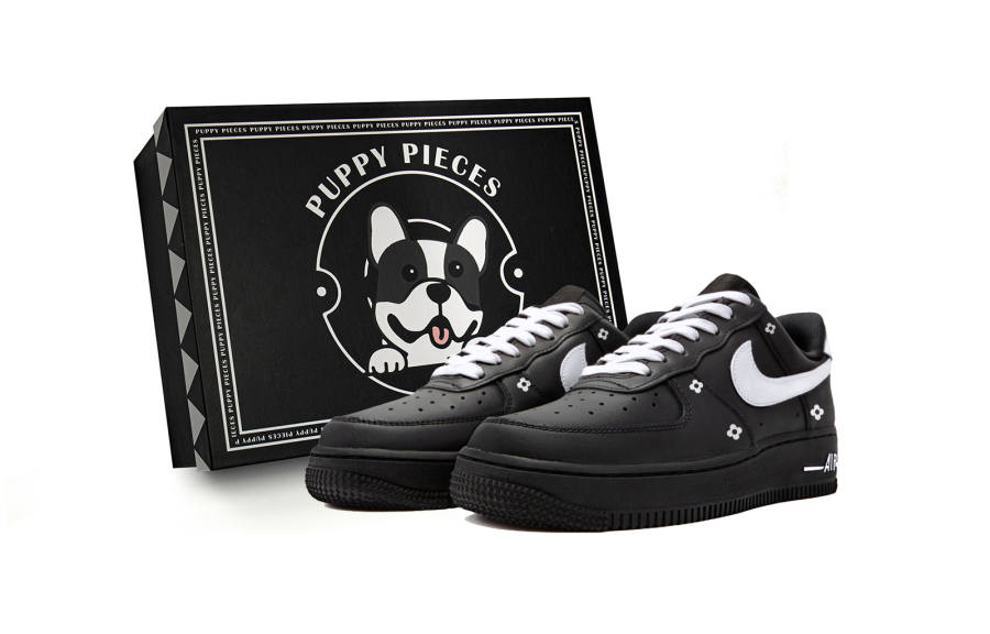 Nike Nike Air Force 1 Berry Heart Panda, Special Shoe Box Slip Resistant Low top Skateboard Shoes Unisex Black White