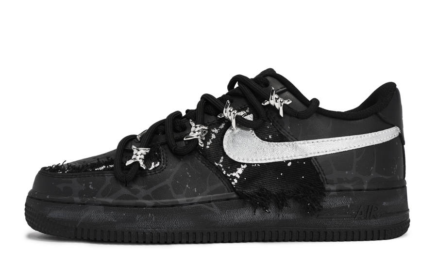 Nike Nike Air Force 1 07 811 Manufacturing, Thorn Lock Low top Skateboard Shoes Men's Black Silver
