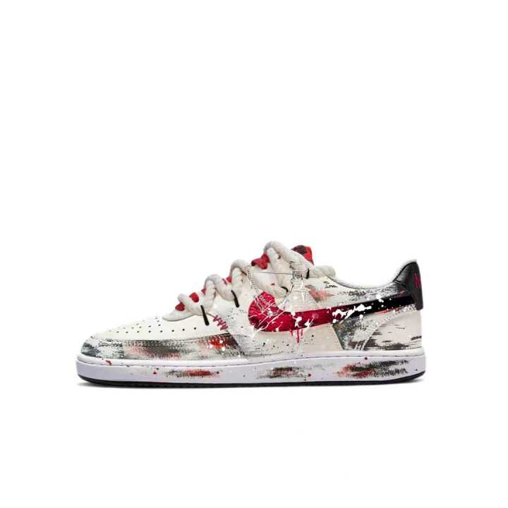 Nike Nike Court Vision 1 Skateboard Shoes Unisex Low Top Red Black