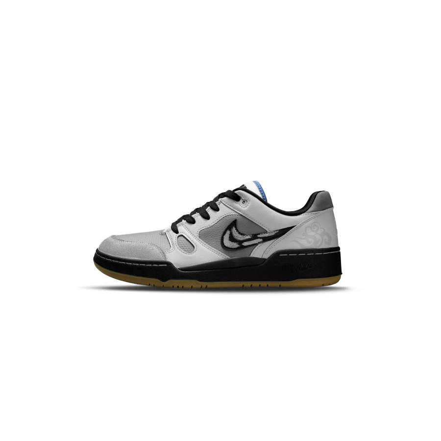 Nike Nike Full Force Slip Resistant Abrasion Resistant Low top Skateboard Shoes Men's Gray White
