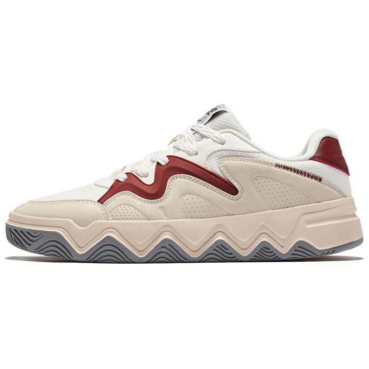 Erke Slip Resistant Lightweight Height Increasing Low top Skateboard Shoes Men's Microcrystal White Warm Linen
