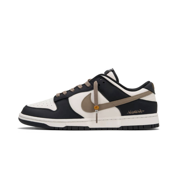 Nike Nike Dunk Caramel Mocha Leather Abrasion Resistant Abrasion Resistant Low top Skateboard Shoes Unisex Black Brown