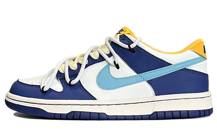 Nike Nike Dunk Low Slip Resistant Abrasion Resistant Low top Skateboard Shoes GS Blue White