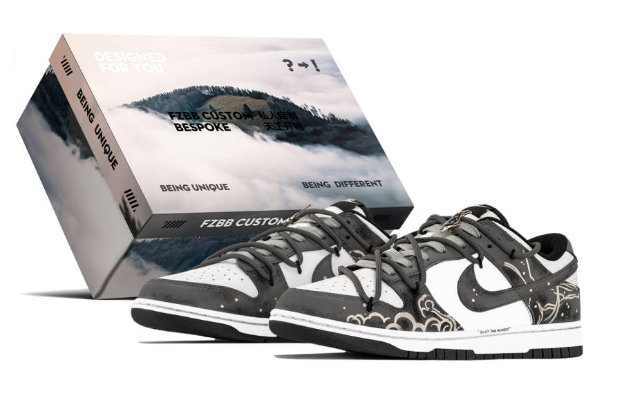 Nike Nike Dunk Starry Whale, Special Box, Trendy Graffiti Abrasion Resistant Abrasion Resistant Low top Skateboard Shoes