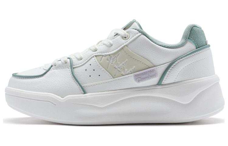 XTEP Cushioning Abrasion Resistant Cushioning, Wear Resistant Low top Skateboard Shoes Women's Sail White