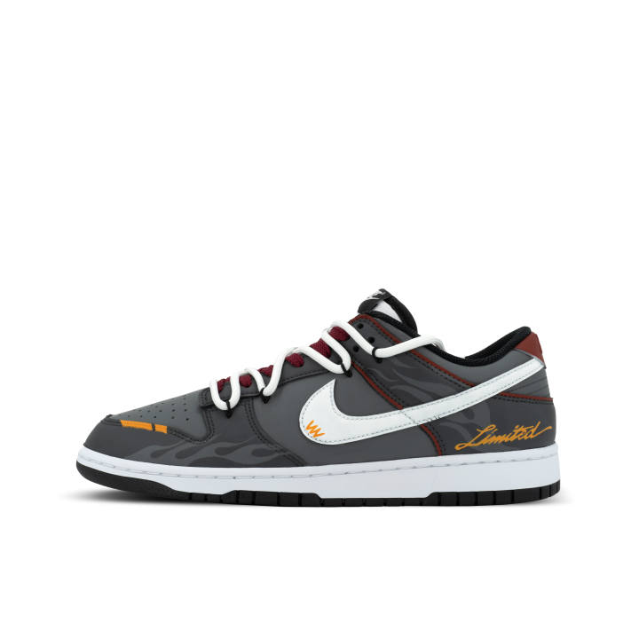 Nike Nike Dunk Scarlet Interference XJDD Flame Shadow Leather Low top Skateboard Shoes Unisex White Gray