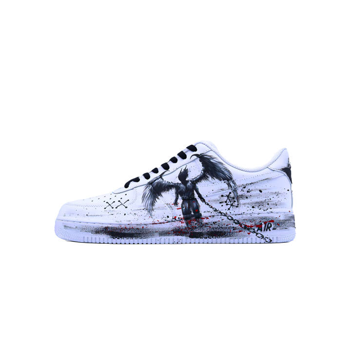 Nike Nike Air Force 1 Singularity, Angel's Flame Slip Resistant Abrasion Resistant Low top Skateboard Shoes Unisex Black Red