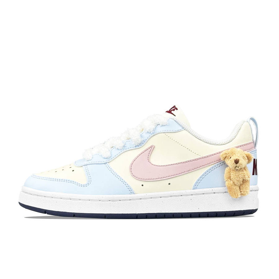 Nike Nike Court Borough Abrasion Resistant Low top Skateboard Shoes Women's Blue Pink