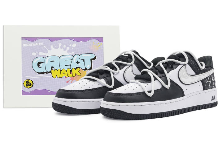 Nike Nike Air Force 1 Abrasion Resistant Low top Skateboard Shoes Unisex Black White