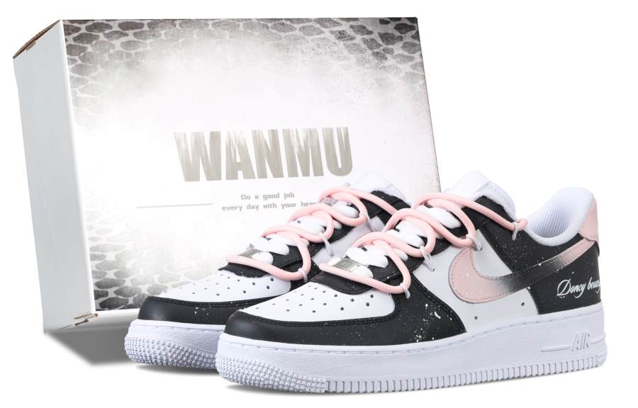 Nike Nike Air Force 1 Sweet Compact Slip Resistant Abrasion Resistant Low top Skateboard Shoes Women's Black Pink