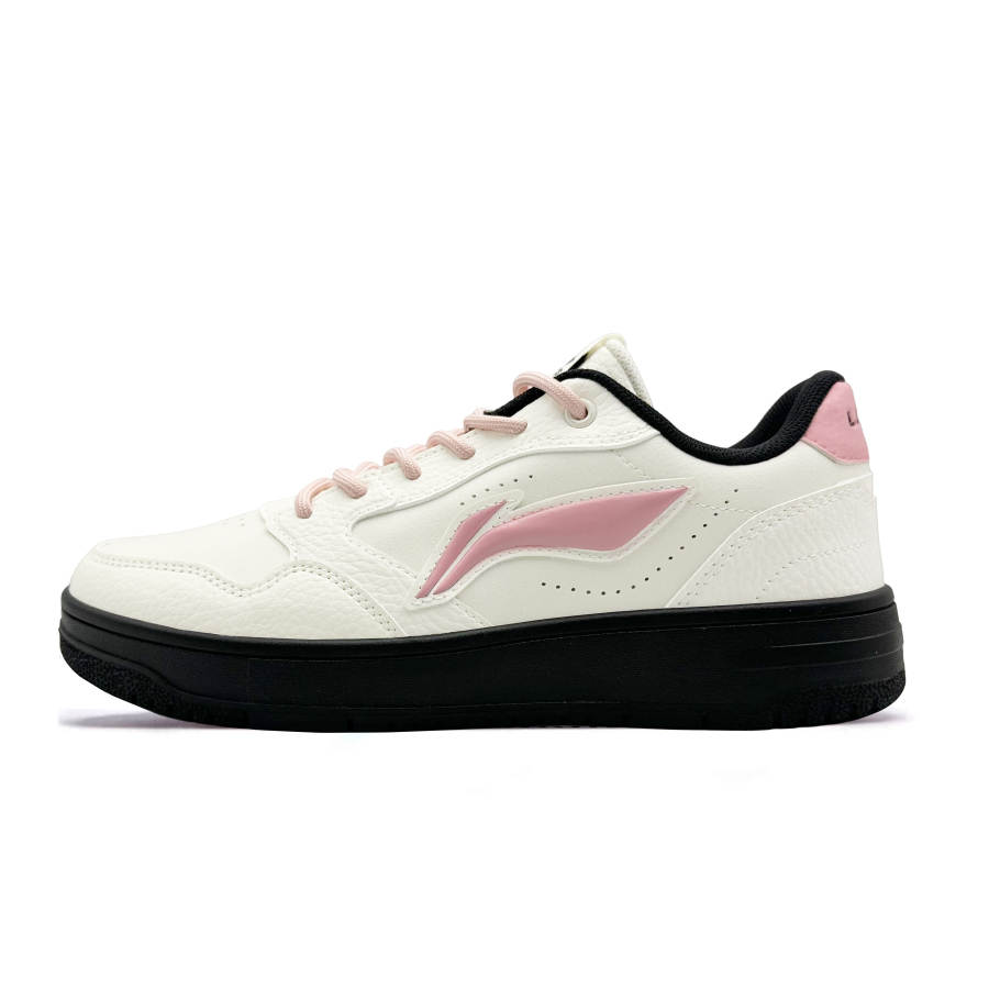 Li-Ning Li Ning Slip Resistant Abrasion Resistant Low top Skateboard Shoes Unisex Beige Pink