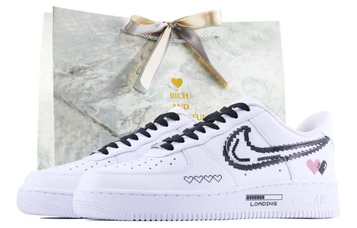 Nike Nike Air Force 1 Comic Love SDS Coverage Thermal Coverage Low top Skateboard Shoes Unisex Black White