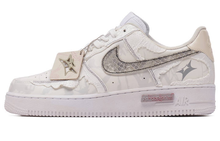 Nike Nike Air Force 1 Low Panda Prank, Dream Weaving With Strings, White Snake Vintage Slip Resistant Abrasion Resistant