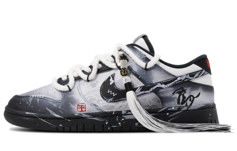Nike Nike Dunk Landscape Abrasion Resistant Low top Skateboard Shoes Unisex Black White