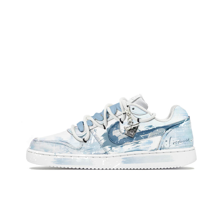 Nike Nike EBERNON Slip Resistant Slip Resistant Low top Skateboard Shoes Unisex Blue White