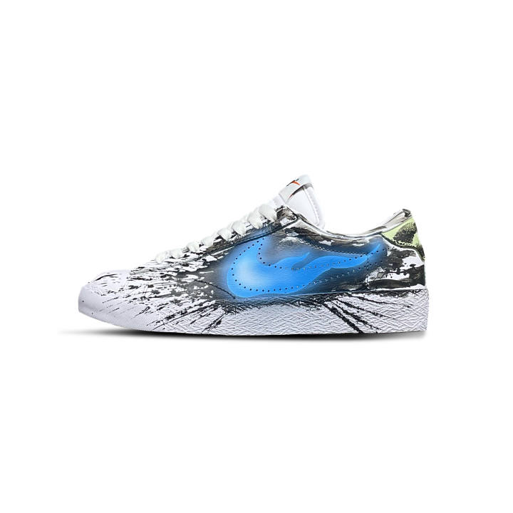 Nike Nike Tennis Classic Tower Rabbit Leather Coverage Abrasion Resistant Low top Skateboard Shoes Unisex Blue