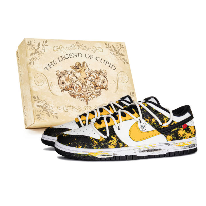 Nike Nike Dunk Bee, Box Abrasion Resistant Low top Skateboard Shoes Unisex Black Yellow