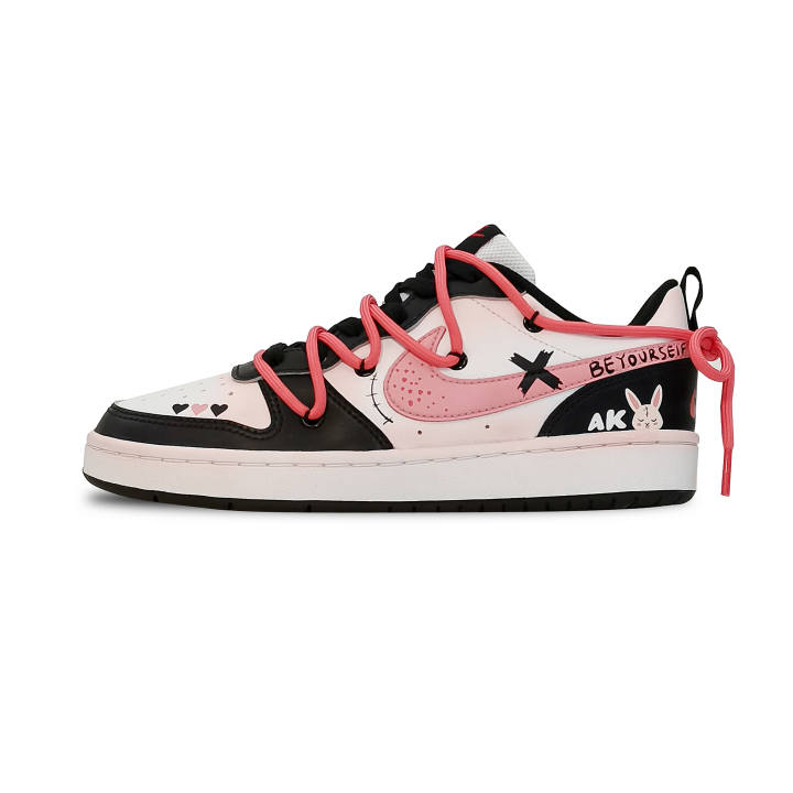Nike Nike Court Borough 2 Non slip Lightweight Low top Skateboard Shoes GS Black Pink