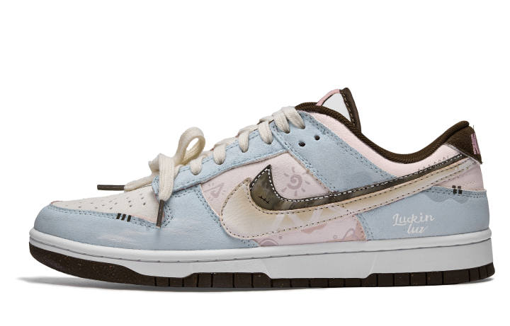 Nike Nike Dunk M ONE Berlin Cardstock Abrasion Resistant Slip Resistant Low top Skateboard Shoes Women's Blue Brown