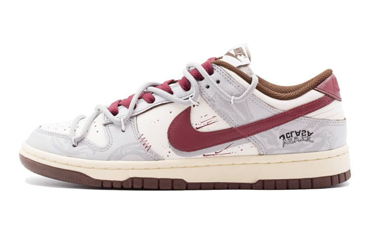 Nike Nike Dunk Across The Seas Low top Skateboard Shoes Unisex Gray Red