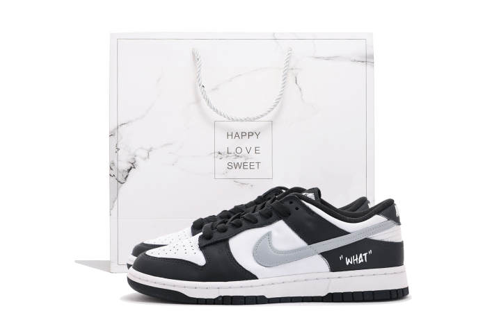 Nike Nike Dunk Abrasion Resistant Abrasion Resistant Low top Skateboard Shoes Unisex Gray White