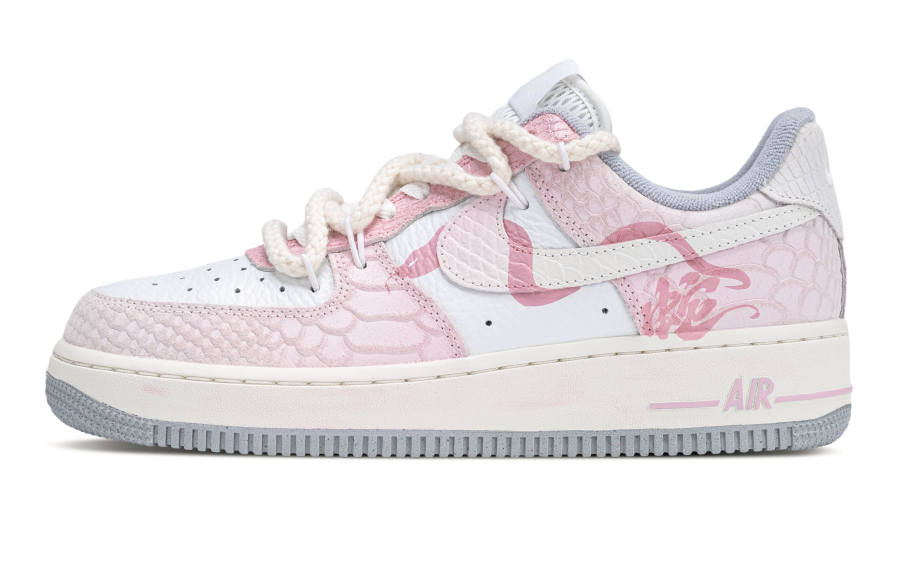 Nike Nike Air Force 1 Slip Resistant Abrasion Resistant Low top Skateboard Shoes Women's Pink