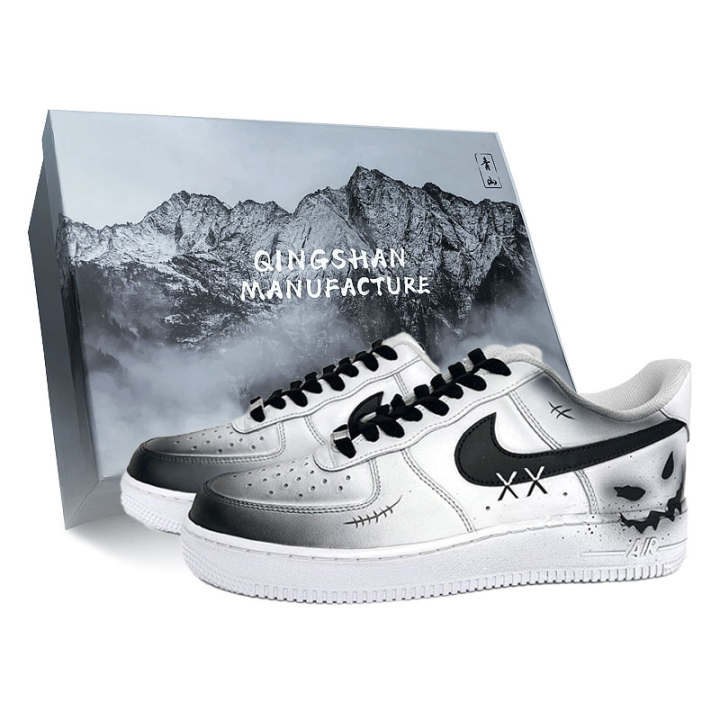 Nike Nike Air Force 1 Abrasion Resistant, Lightweight, Balanced Low top Skateboard Shoes Unisex White Black