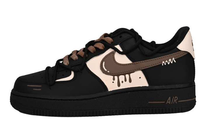 Nike Nike Air Force 1 Slip Resistant Abrasion Resistant Low top Skateboard Shoes Women's Black Brown