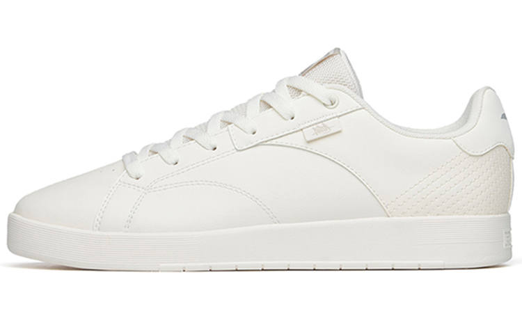 Anta Textile, Synthetic Leather Casual Waterproof Abrasion Resistant Low top Skateboard Shoes Men's White