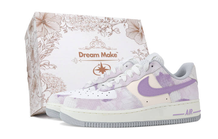 Nike Nike Air Force 1 Slip Resistant Cushioning Abrasion Resistant Low top Skateboard Shoes Women's Light Purple