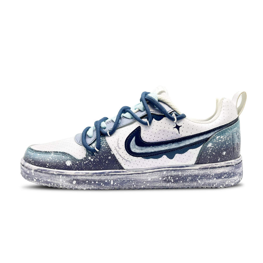 Nike Nike Court Borough Ruined Ruins Icy Snow Thermal Abrasion Resistant Low top Skateboard Shoes Men's Cyan White