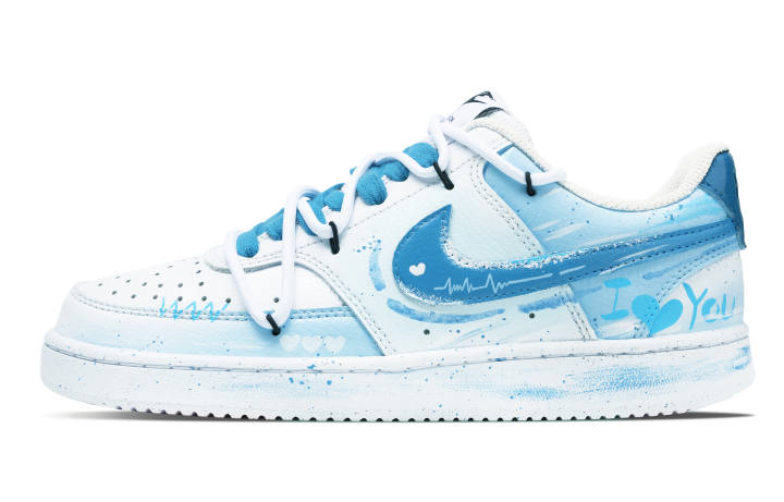 Nike Nike Court Vision 1 Abrasion Resistant Slip Resistant Low top Skateboard Shoes Unisex White Blue