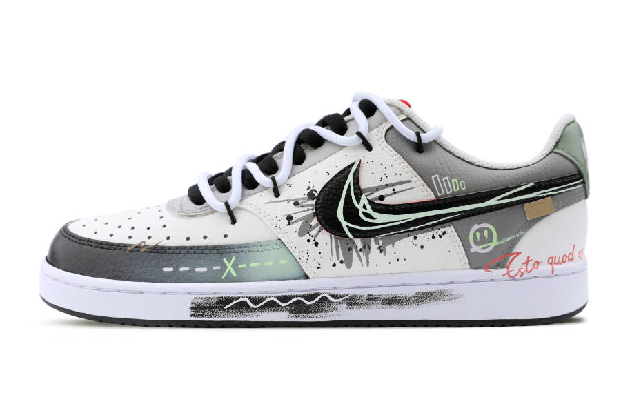 Nike Nike Court Vision 1 Low top Skateboard Shoes Men's Ecru Gray