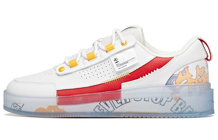 ANTA Life Collection Skateboard Shoes Women's Low Top Anta White/Red/Orange Yellow