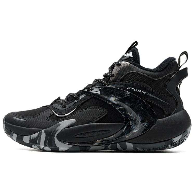 XTEP Wind TD Fleece Lined Comfortable Slip Resistant Thermal Mid top Basketball Shoes Men's Black