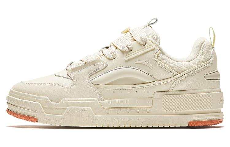 Anta Slightly Sweet Puffy Shoes Comfortable Slip Resistant Abrasion Resistant Low top Skateboard Shoes Men's White